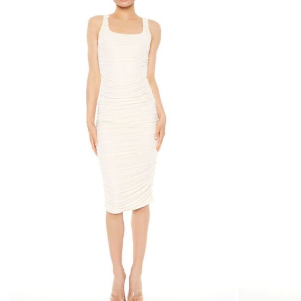 Ruched Bodycon Tank Midi Dress